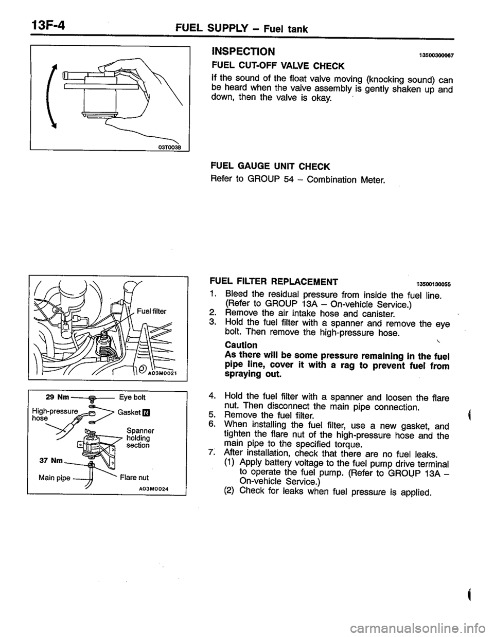 MITSUBISHI LANCER 1996  Workshop  Service Repair Manual 