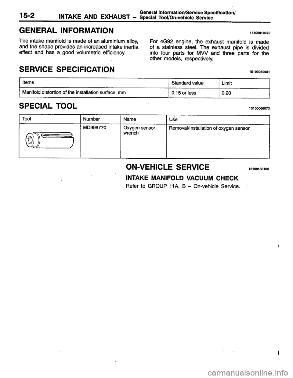 MITSUBISHI LANCER 1996  Workshop  Service Repair Manual 