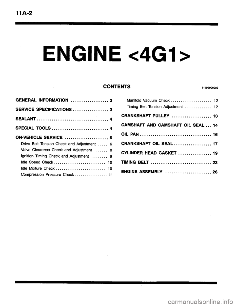 MITSUBISHI LANCER 1996  Workshop  Service Repair Manual 