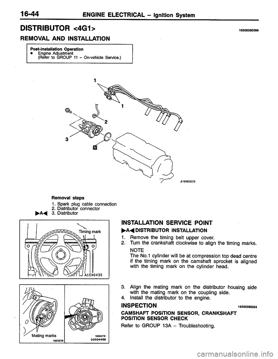 MITSUBISHI LANCER 1996  Workshop  Service Repair Manual 