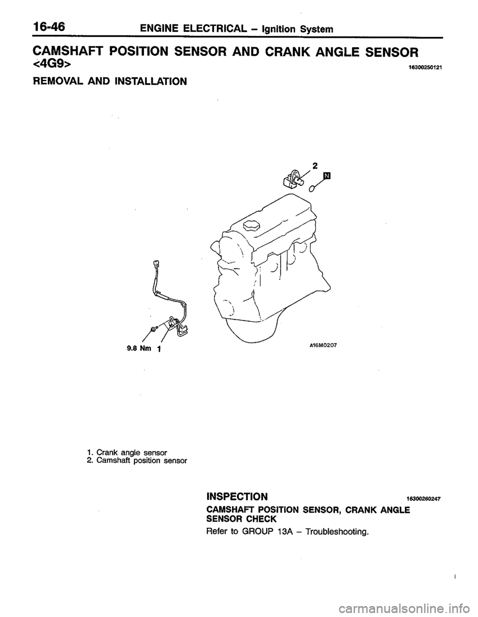 MITSUBISHI LANCER 1996  Workshop  Service Repair Manual 