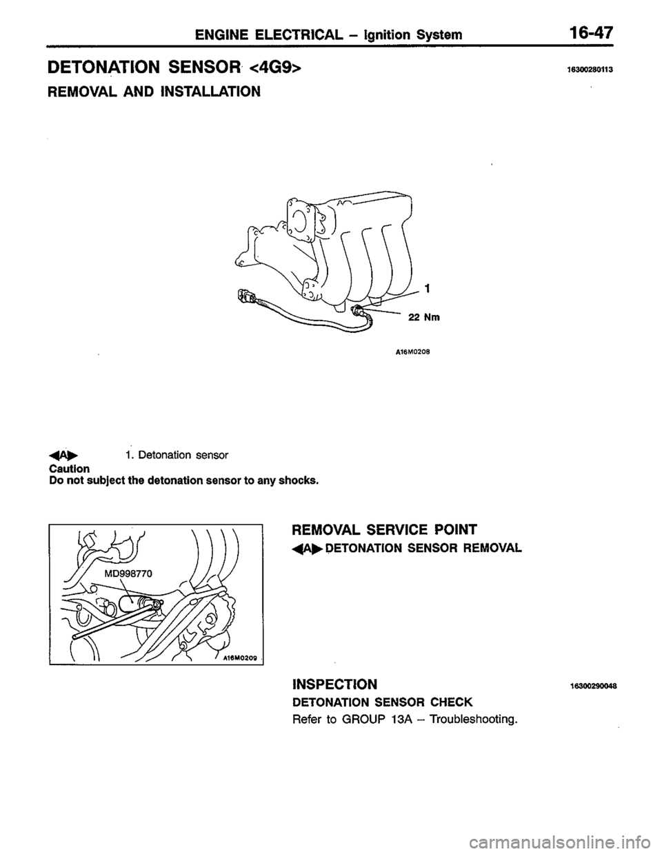 MITSUBISHI LANCER 1996  Workshop  Service Repair Manual 