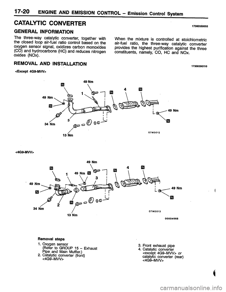 MITSUBISHI LANCER 1996  Workshop  Service Repair Manual 