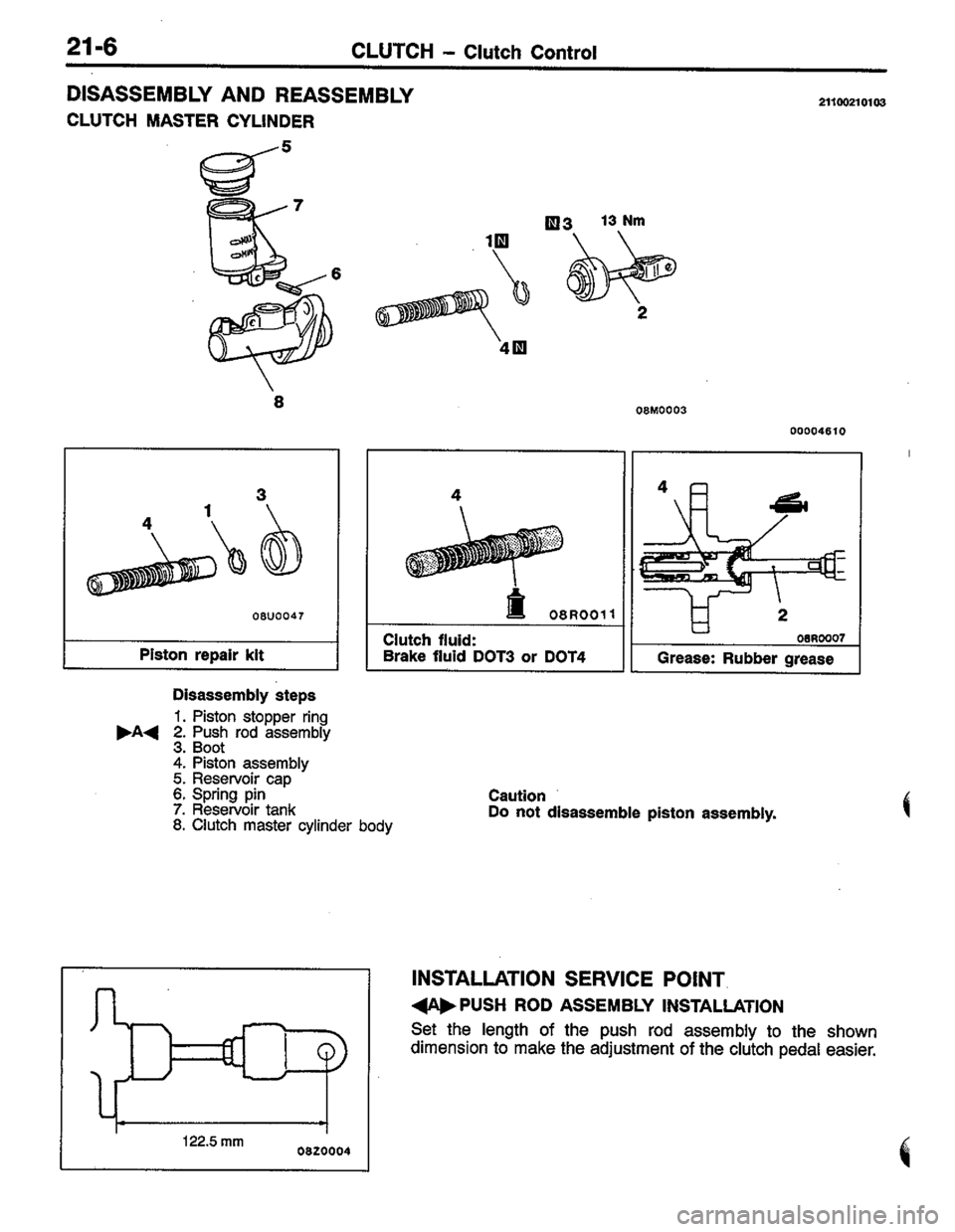 MITSUBISHI LANCER 1996  Workshop  Service Repair Manual 