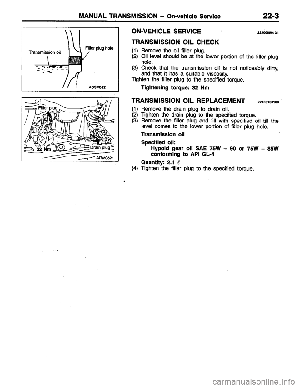 MITSUBISHI LANCER 1996  Workshop  Service Repair Manual 