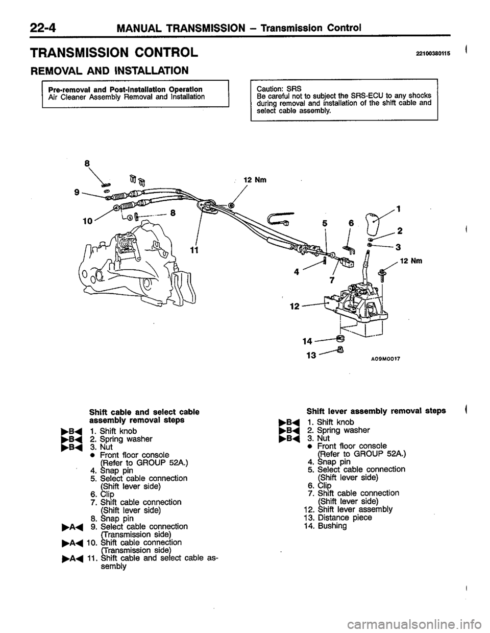 MITSUBISHI LANCER 1996  Workshop  Service Repair Manual 