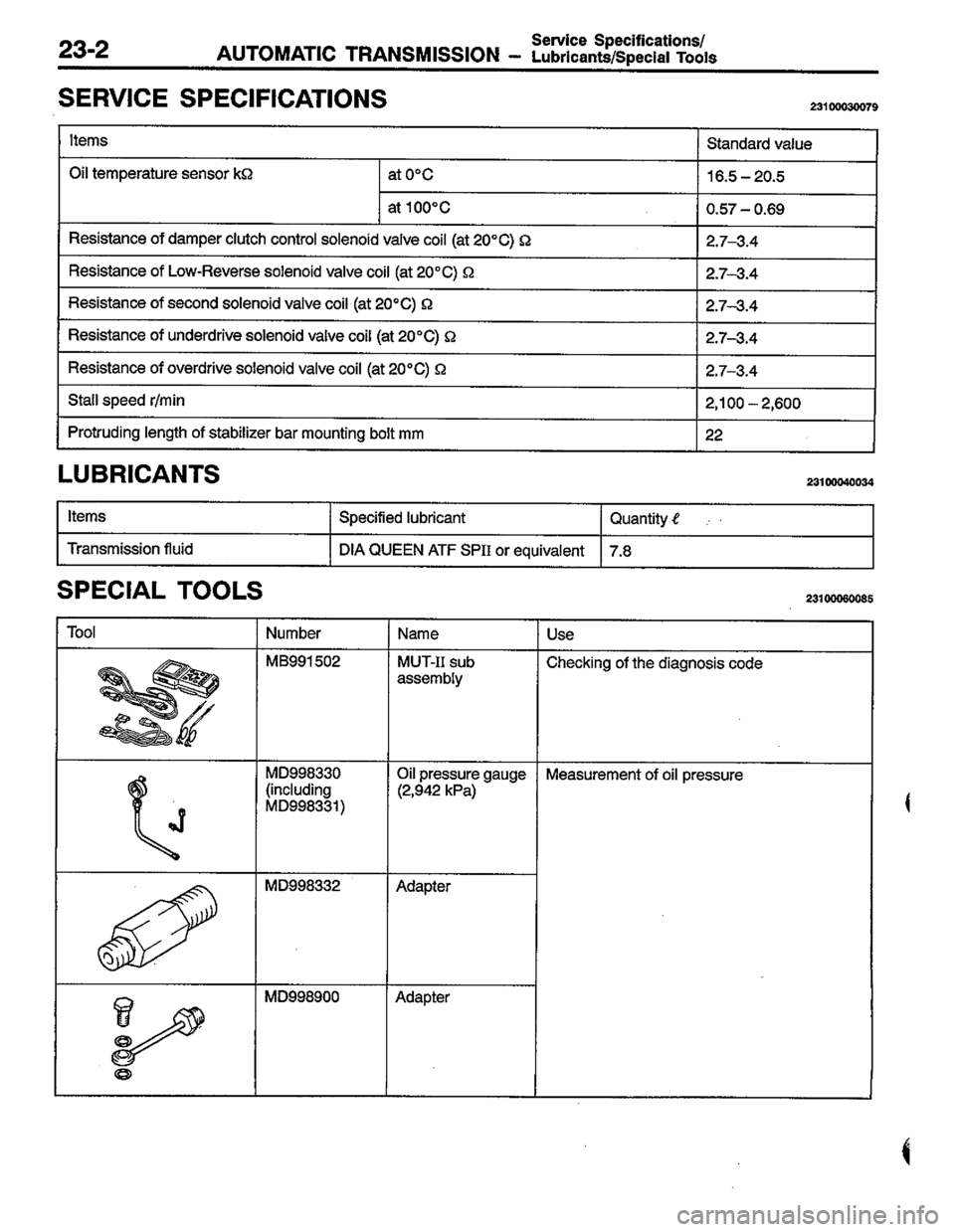 MITSUBISHI LANCER 1996  Workshop  Service Repair Manual 