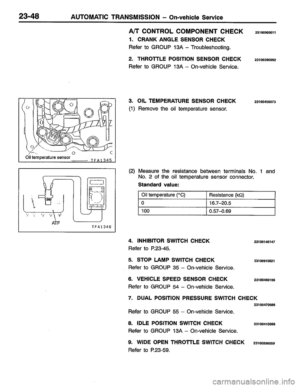 MITSUBISHI LANCER 1996  Workshop  Service Repair Manual 