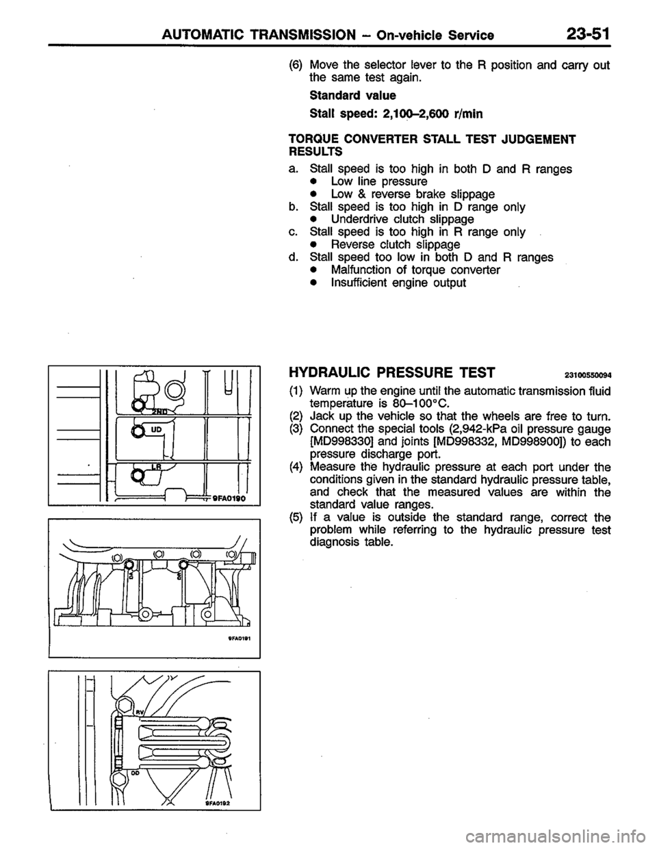 MITSUBISHI LANCER 1996  Workshop  Service Repair Manual 
