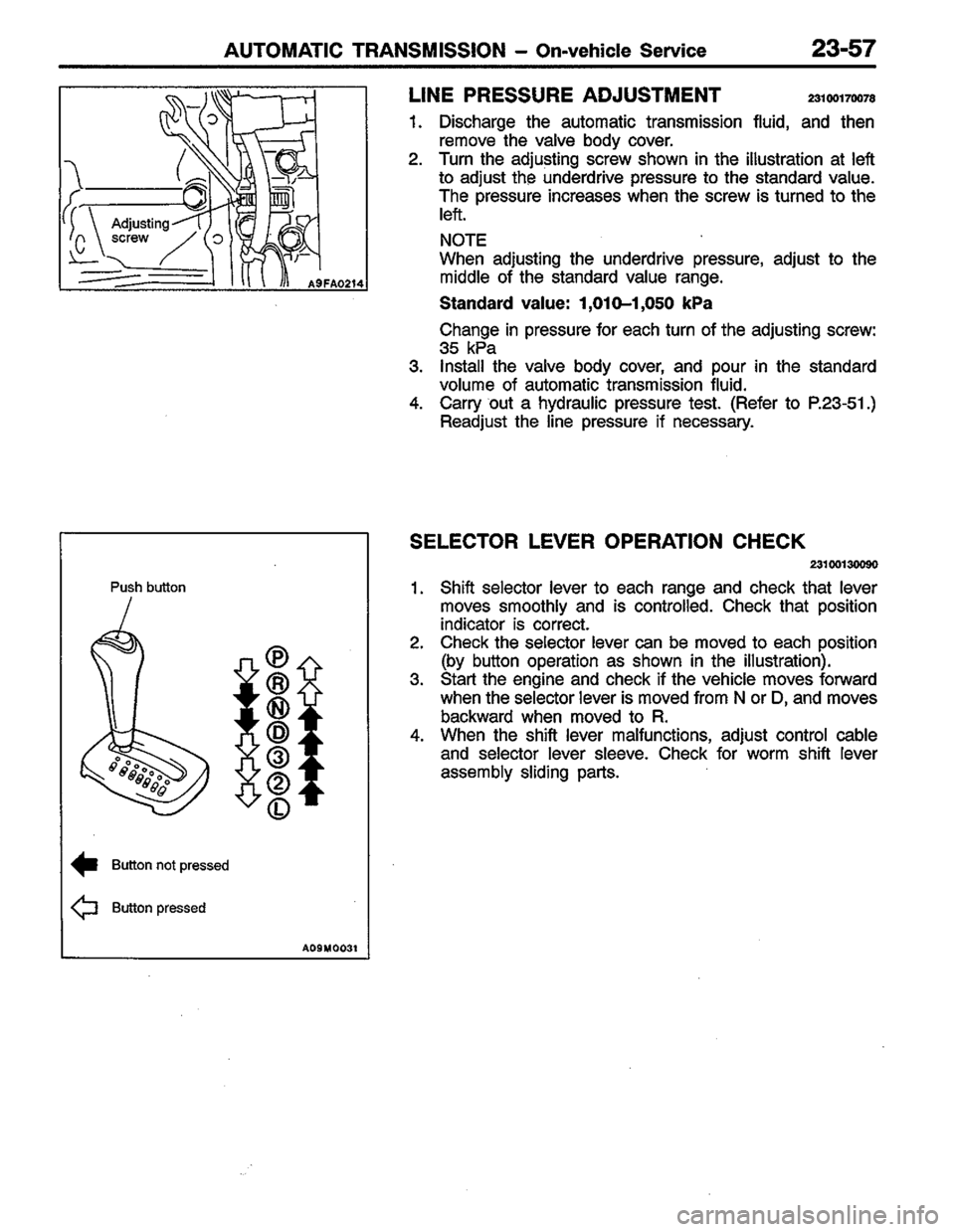 MITSUBISHI LANCER 1996  Workshop  Service Repair Manual 