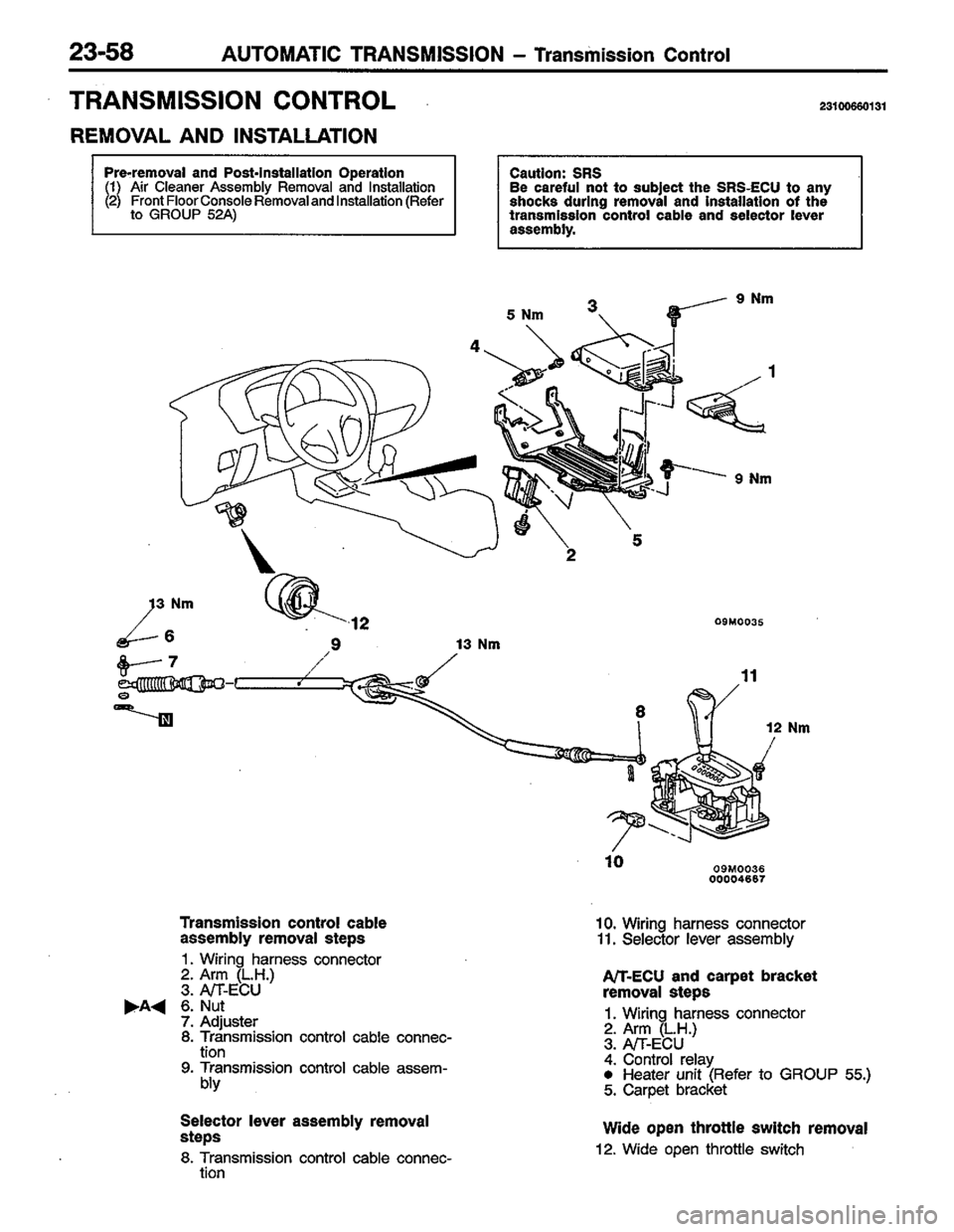 MITSUBISHI LANCER 1996  Workshop  Service Repair Manual 