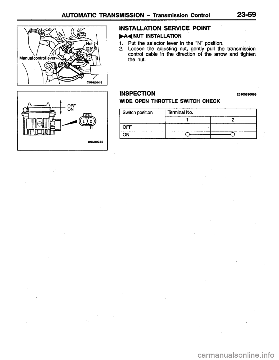 MITSUBISHI LANCER 1996  Workshop  Service Repair Manual 