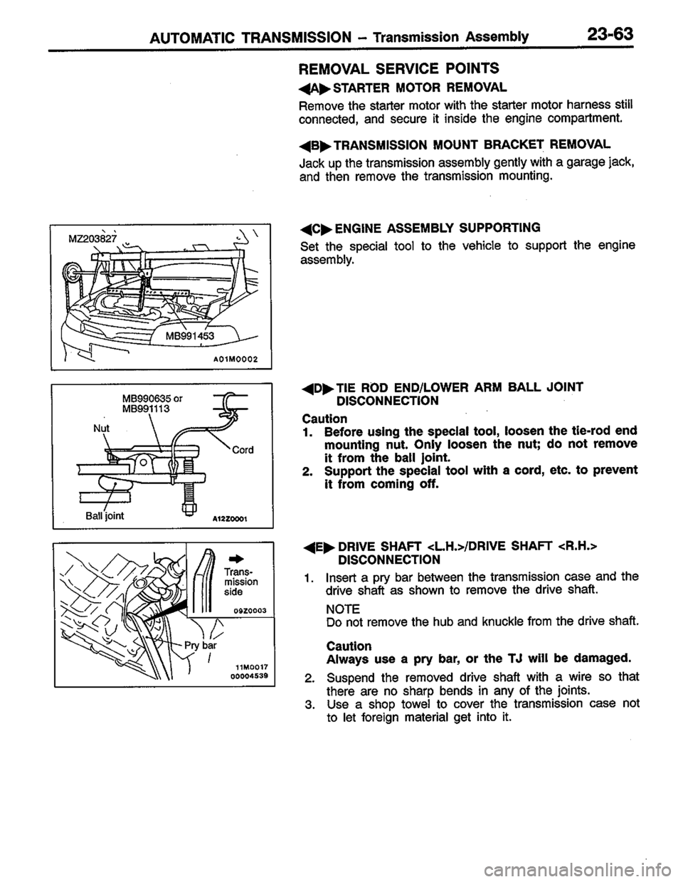 MITSUBISHI LANCER 1996  Workshop  Service Repair Manual 