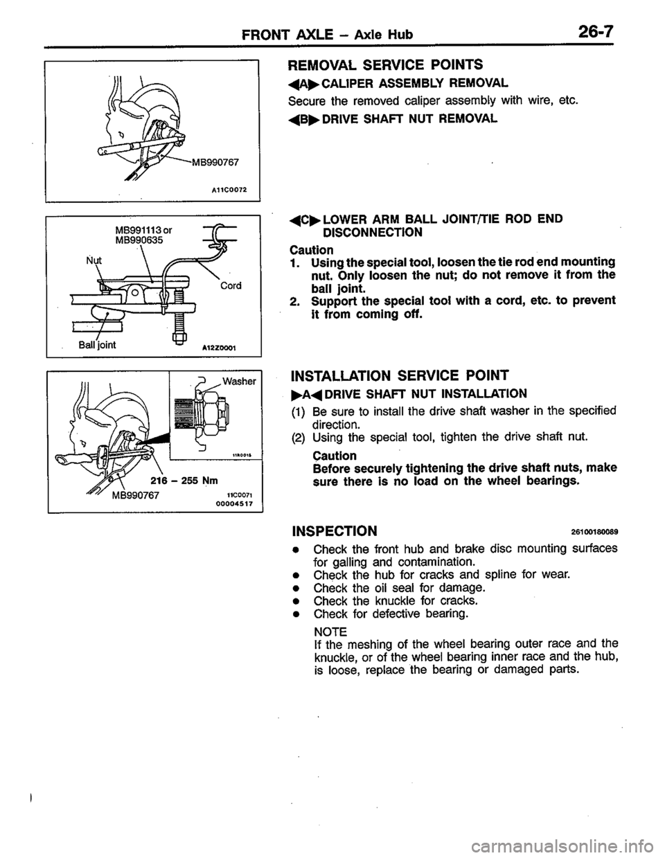 MITSUBISHI LANCER 1996  Workshop  Service Repair Manual 