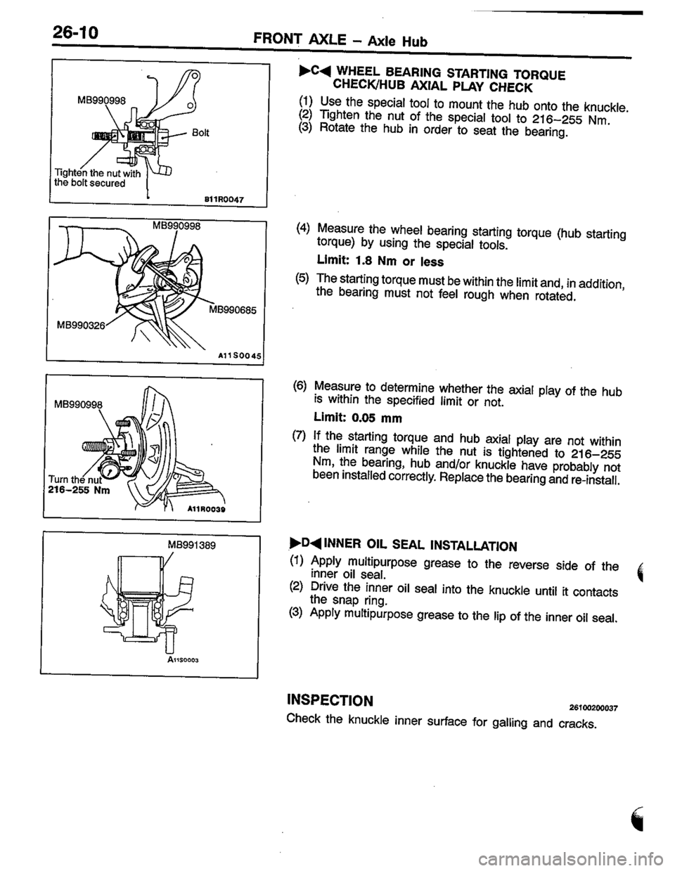 MITSUBISHI LANCER 1996  Workshop  Service Repair Manual 