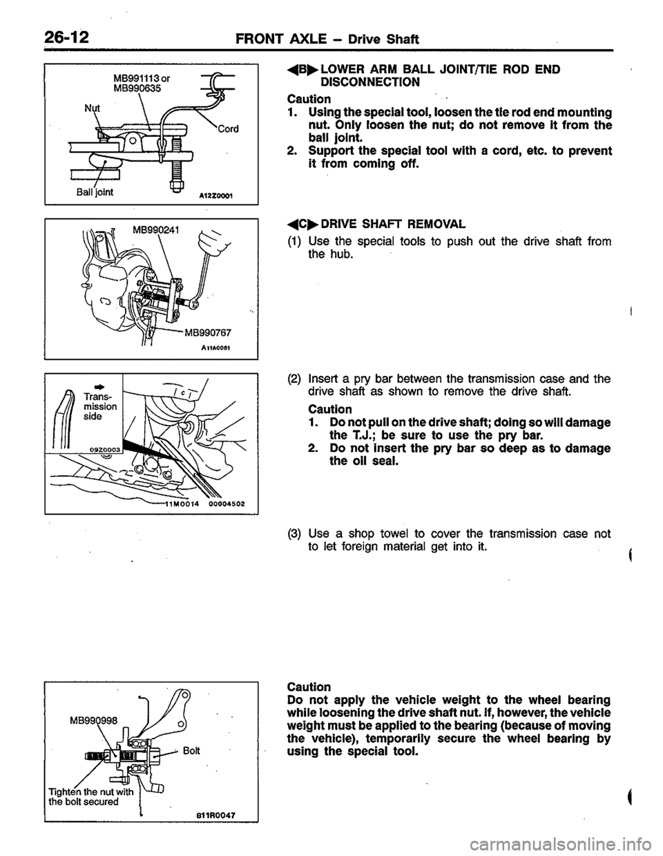 MITSUBISHI LANCER 1996  Workshop  Service Repair Manual 