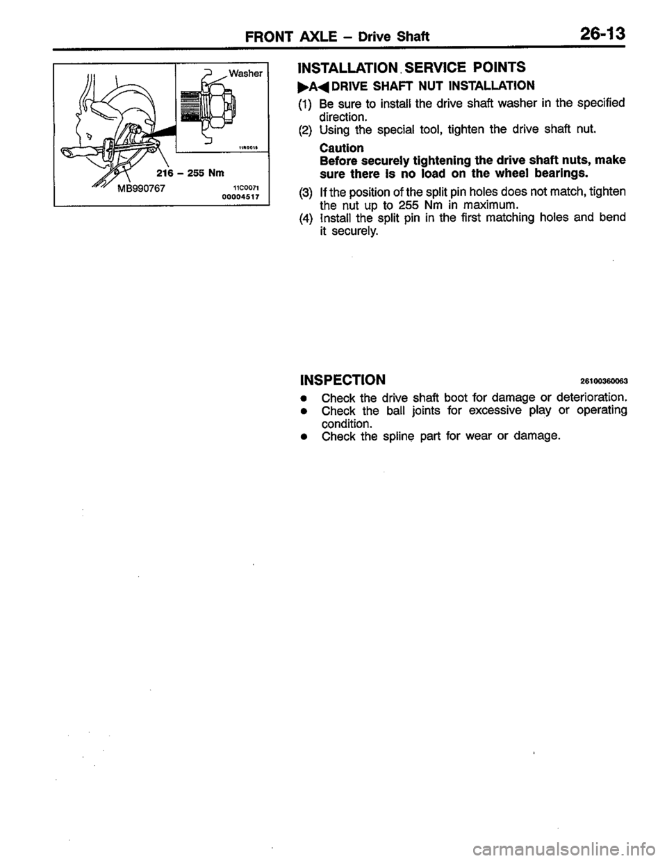 MITSUBISHI LANCER 1996  Workshop  Service Repair Manual 