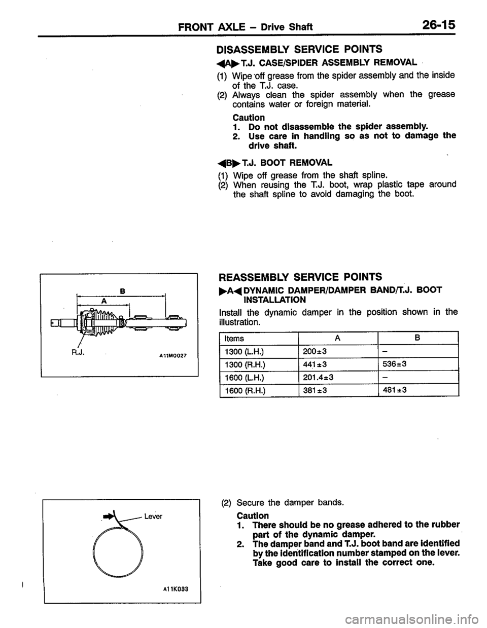 MITSUBISHI LANCER 1996  Workshop  Service Repair Manual 
