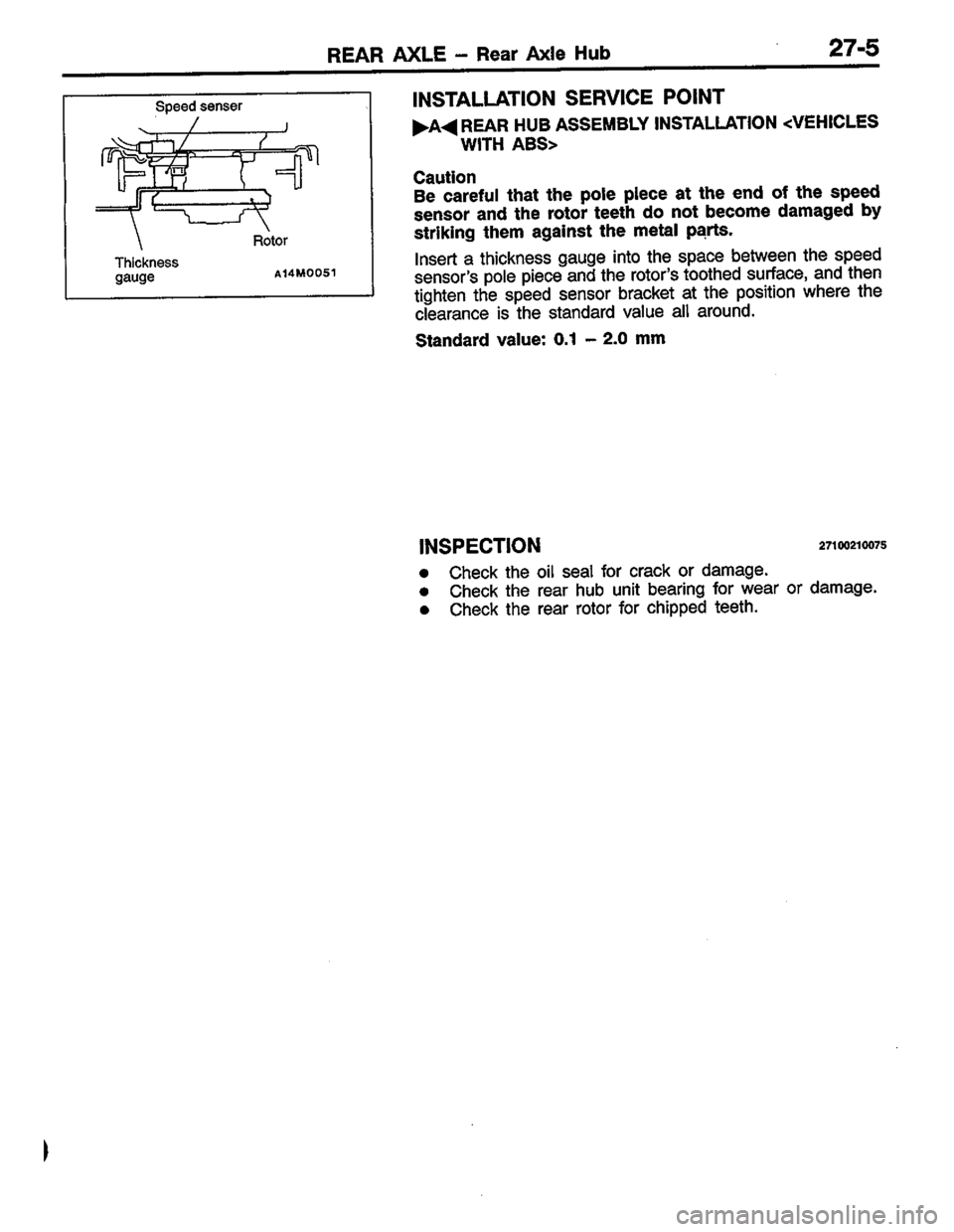 MITSUBISHI LANCER 1996  Workshop  Service Repair Manual 