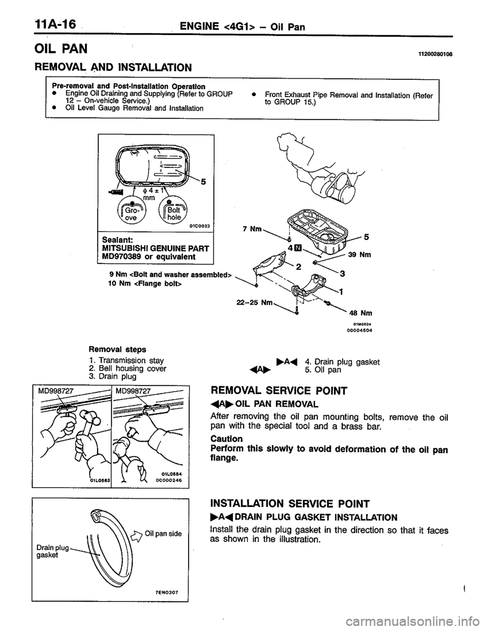 MITSUBISHI LANCER 1996  Workshop  Service Repair Manual 