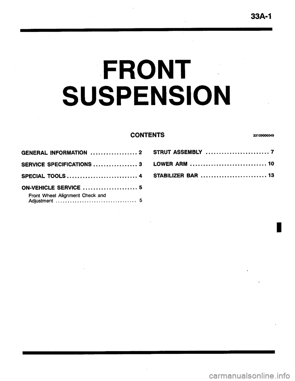 MITSUBISHI LANCER 1996  Workshop  Service Repair Manual 