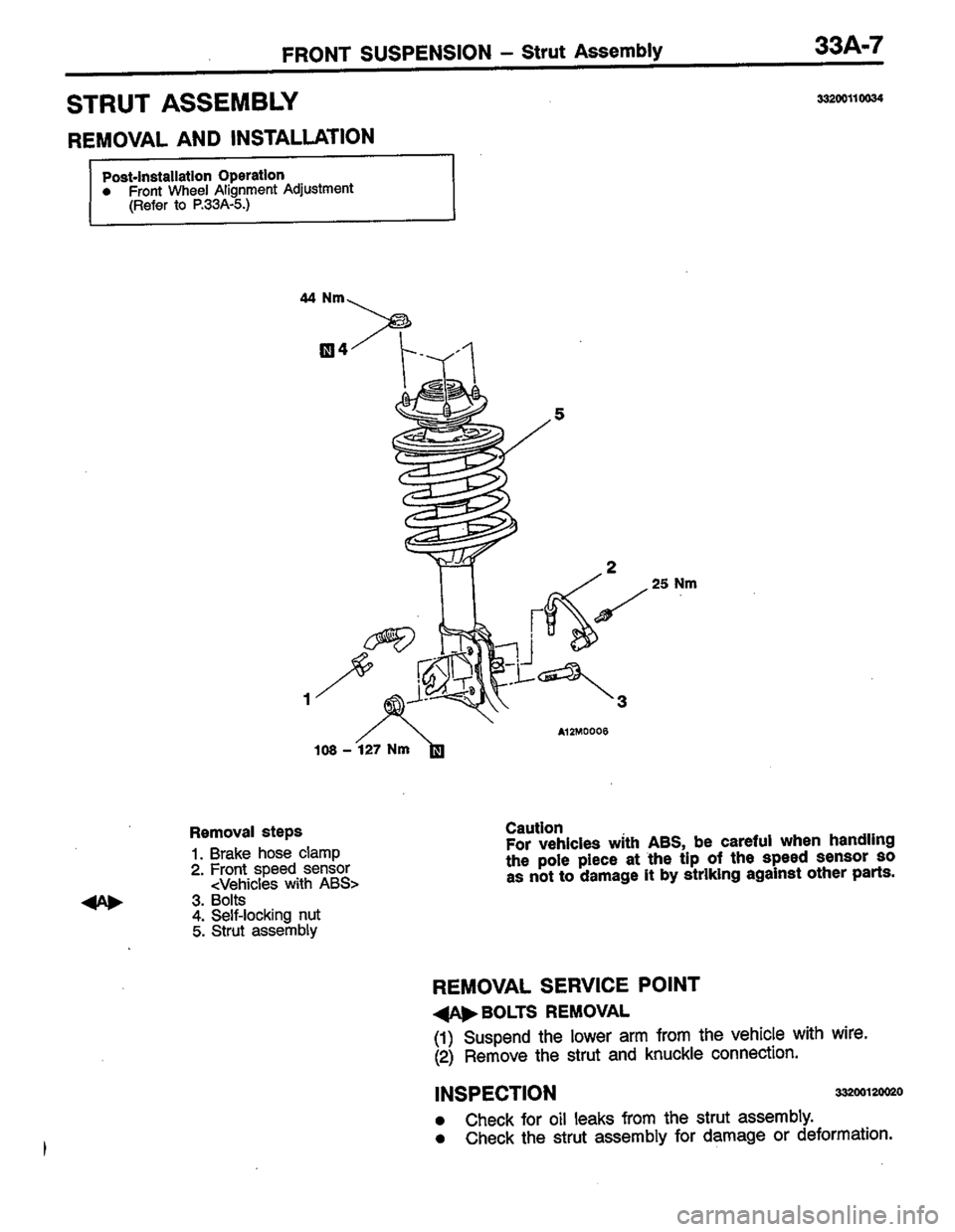 MITSUBISHI LANCER 1996  Workshop  Service Repair Manual 