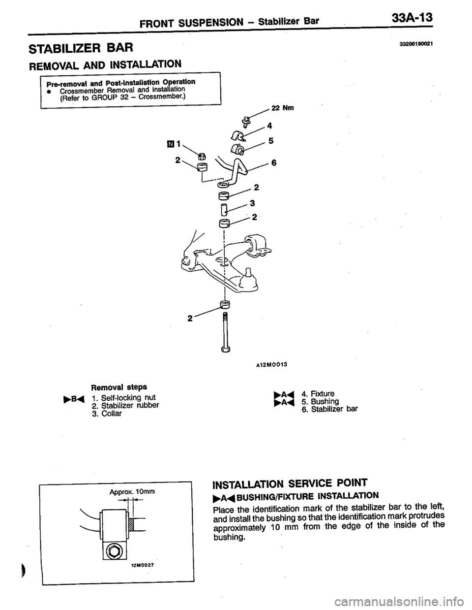 MITSUBISHI LANCER 1996  Workshop  Service Repair Manual 