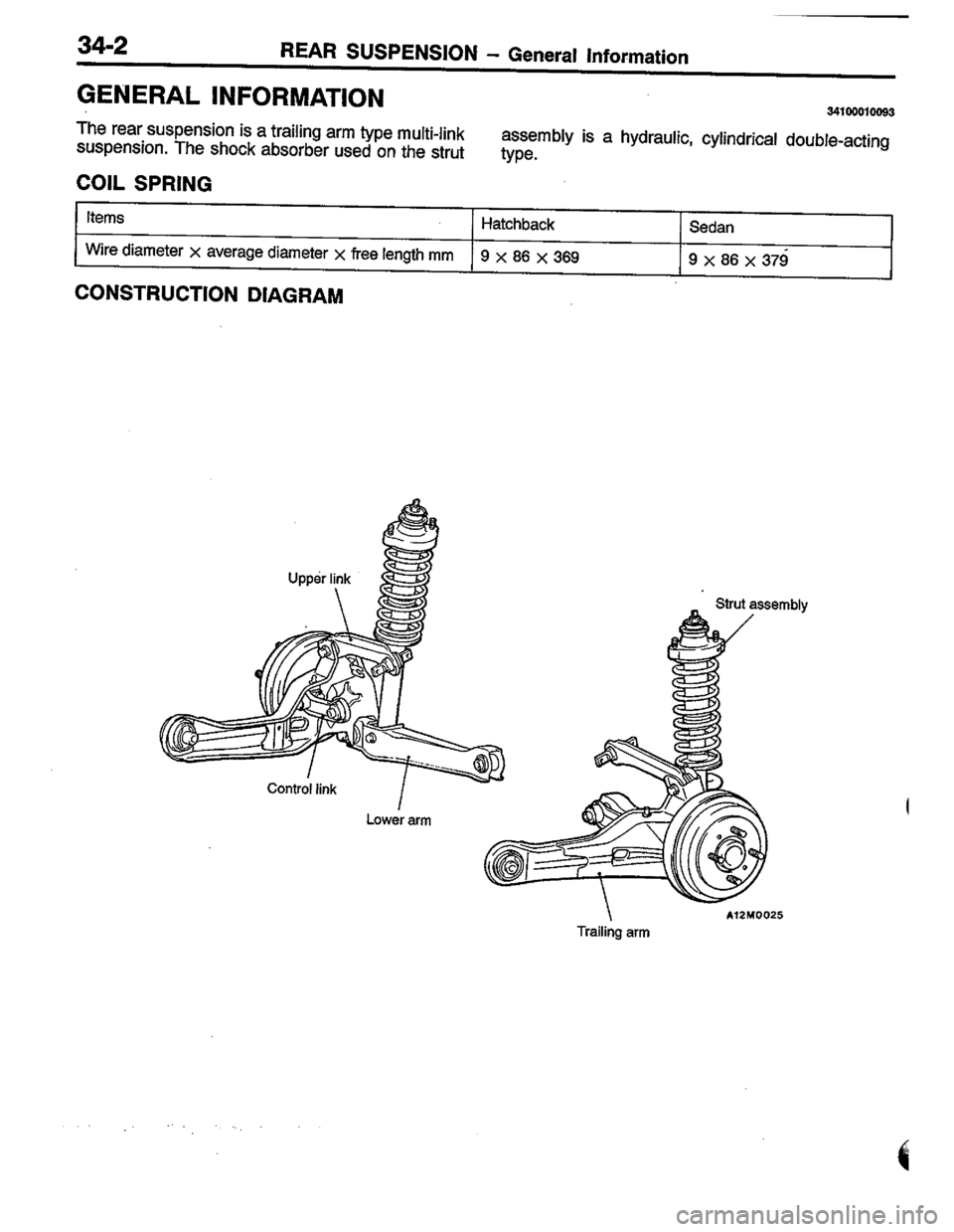 MITSUBISHI LANCER 1996  Workshop  Service Repair Manual 