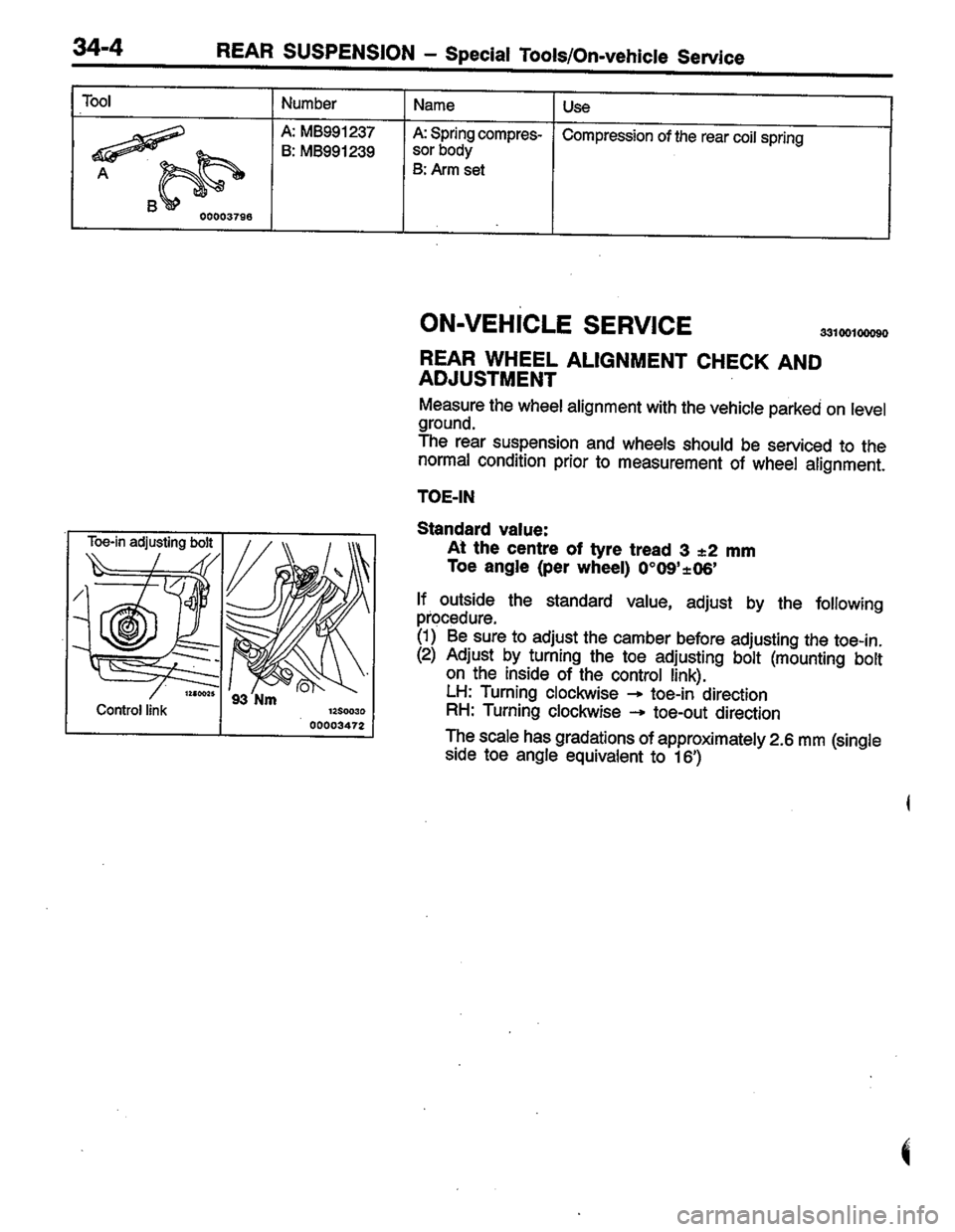 MITSUBISHI LANCER 1996  Workshop  Service Repair Manual 