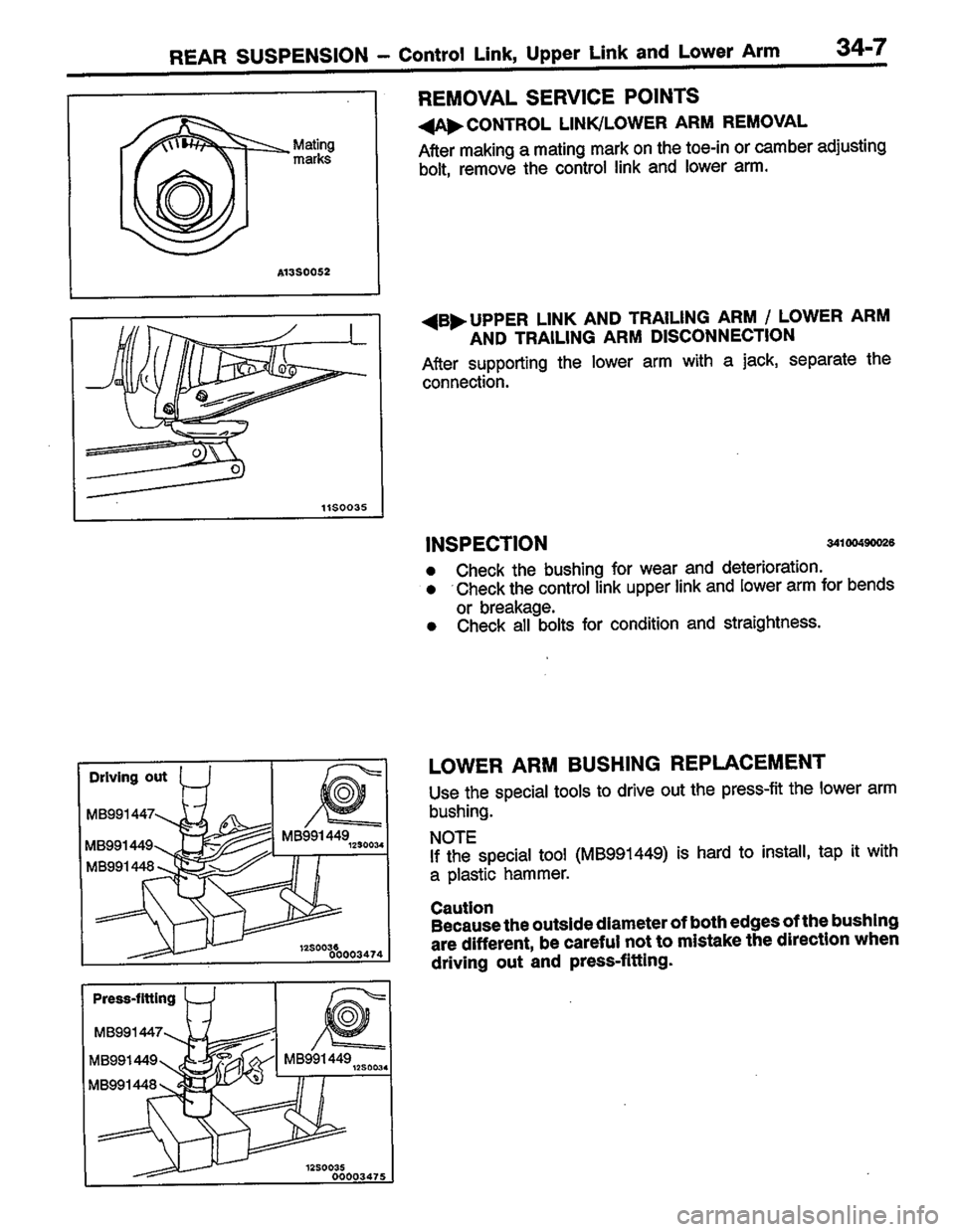 MITSUBISHI LANCER 1996  Workshop  Service Repair Manual 