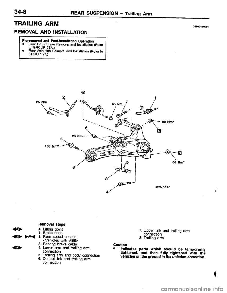 MITSUBISHI LANCER 1996  Workshop  Service Repair Manual 