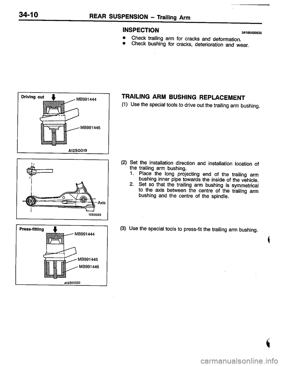 MITSUBISHI LANCER 1996  Workshop  Service Repair Manual 