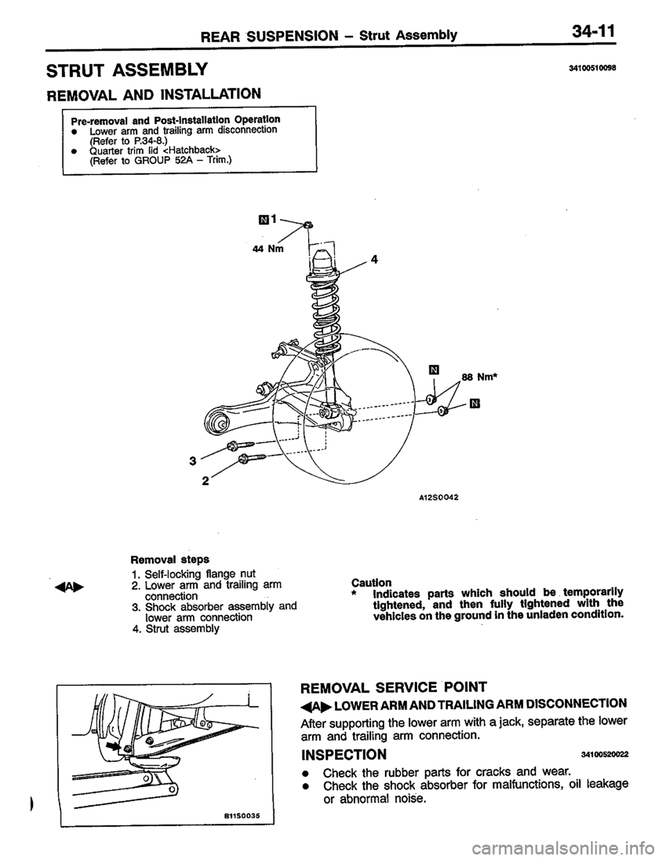 MITSUBISHI LANCER 1996  Workshop  Service Repair Manual 