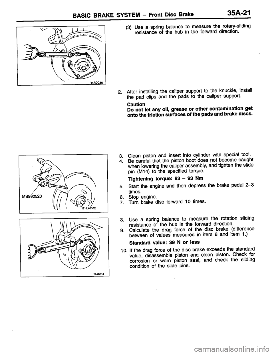 MITSUBISHI LANCER 1996  Workshop  Service Repair Manual 