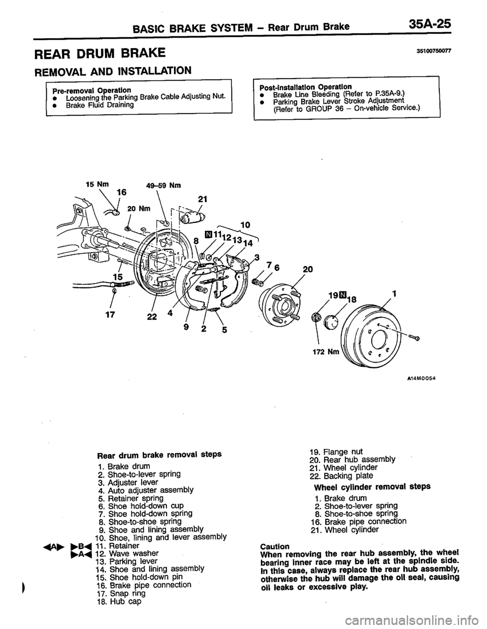 MITSUBISHI LANCER 1996  Workshop  Service Repair Manual 