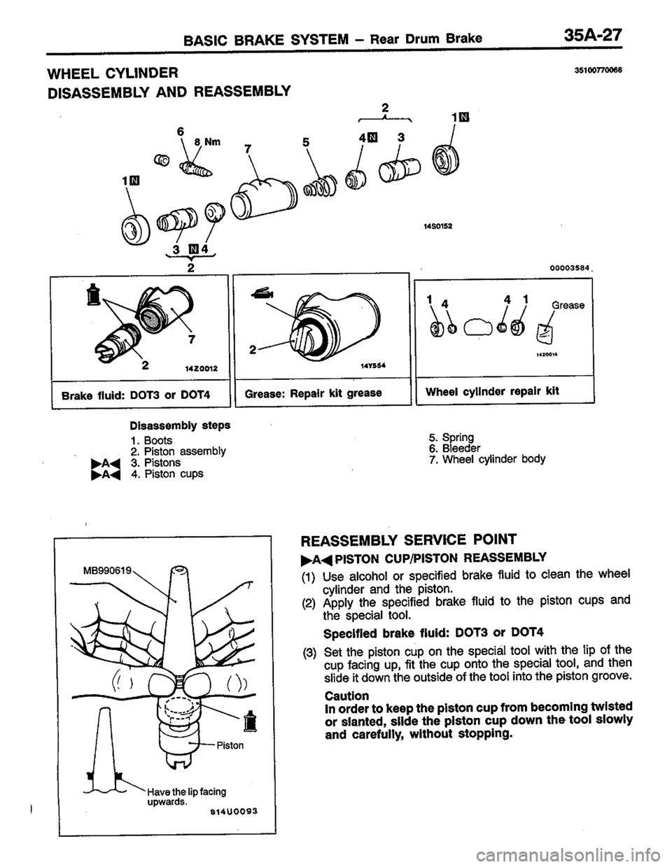 MITSUBISHI LANCER 1996  Workshop  Service Repair Manual 
