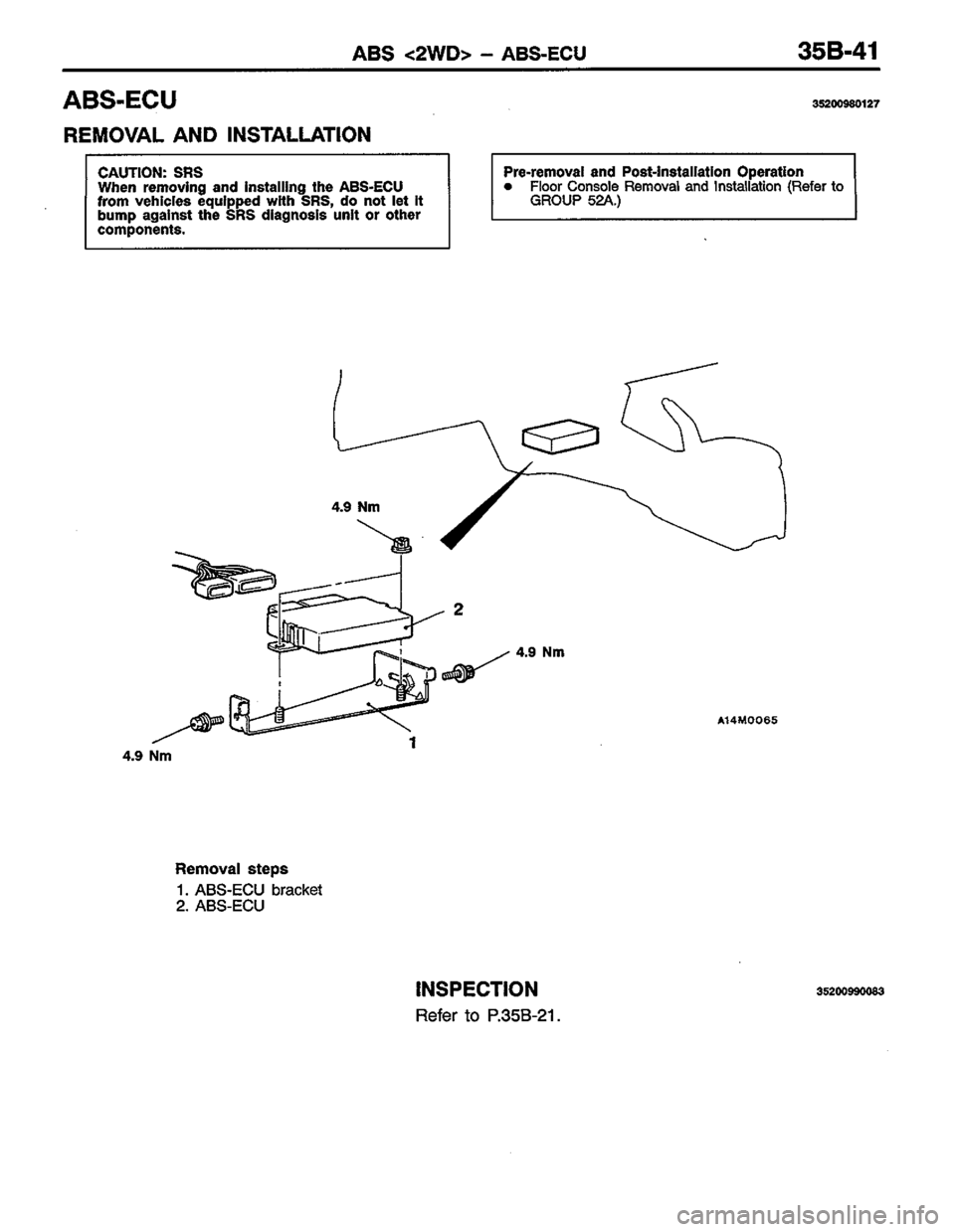 MITSUBISHI LANCER 1996  Workshop  Service Repair Manual 