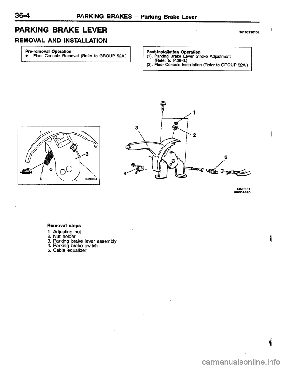 MITSUBISHI LANCER 1996  Workshop  Service Repair Manual 