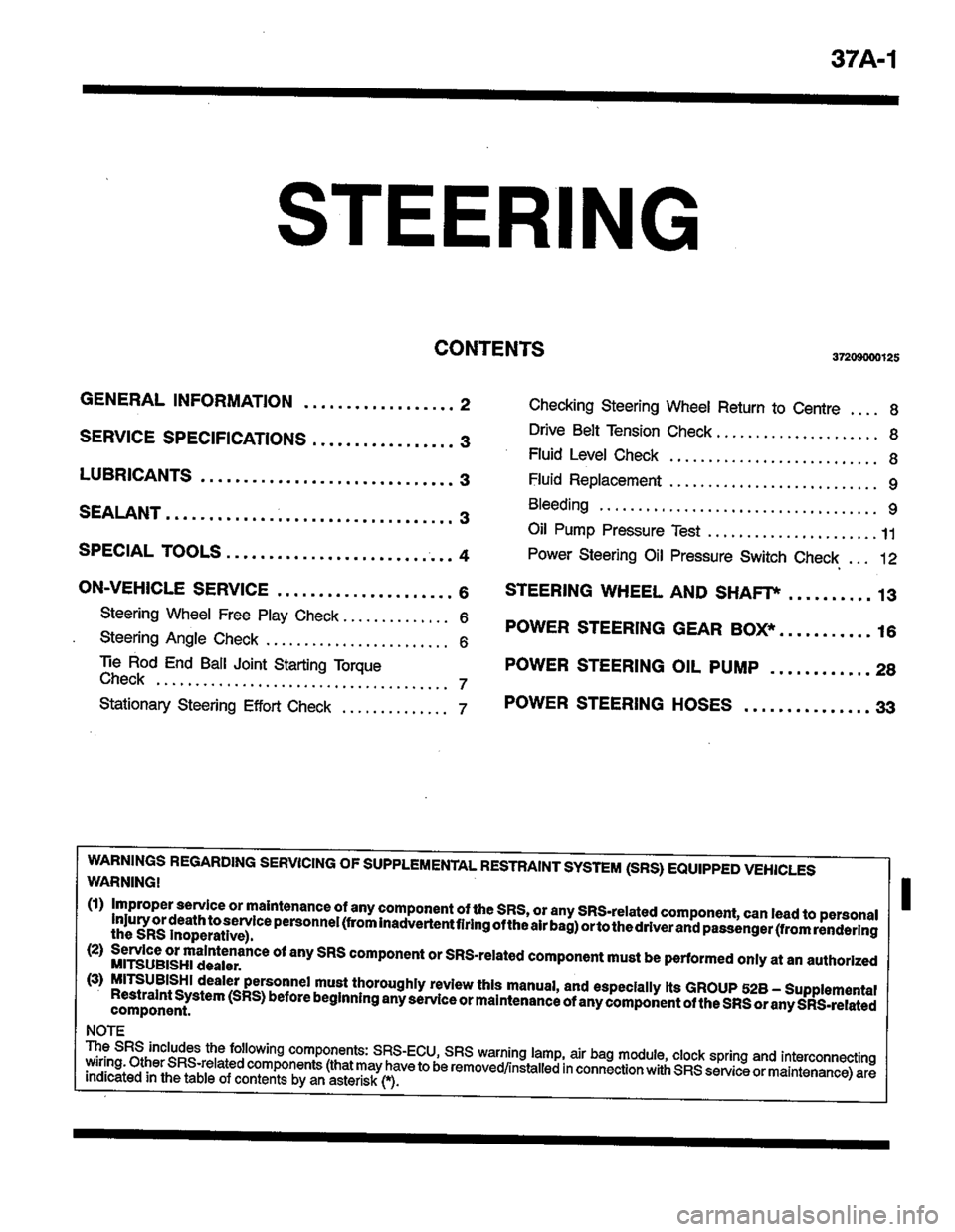 MITSUBISHI LANCER 1996  Workshop  Service Repair Manual 