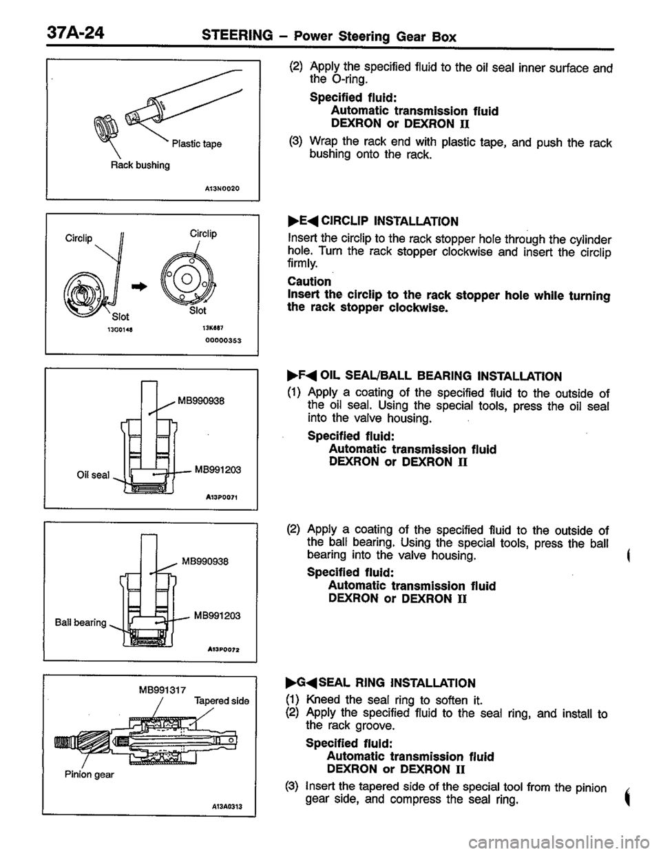 MITSUBISHI LANCER 1996  Workshop  Service Repair Manual 
