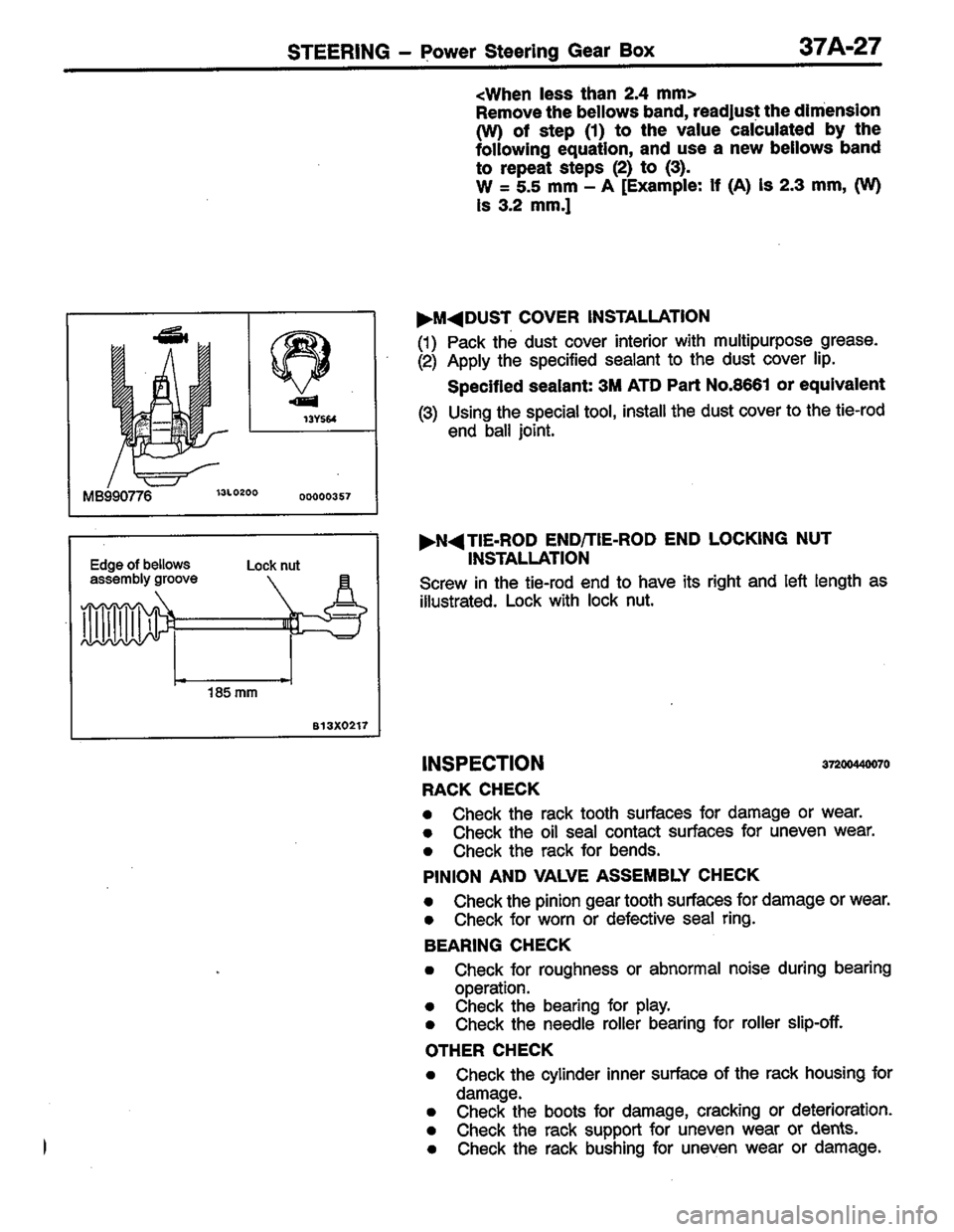 MITSUBISHI LANCER 1996  Workshop  Service Repair Manual 