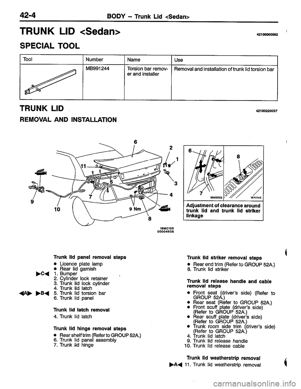 MITSUBISHI LANCER 1996  Workshop  Service Repair Manual 