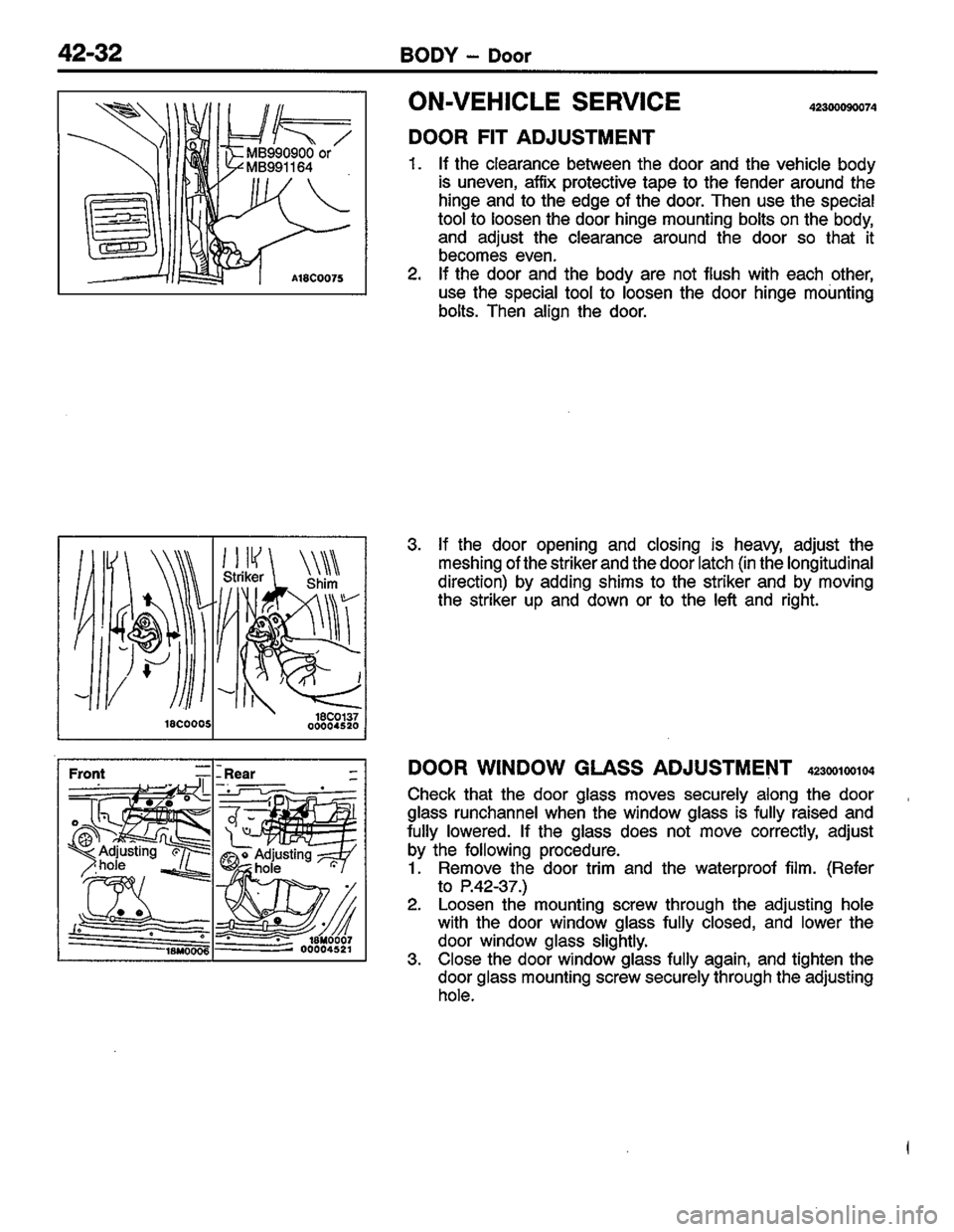 MITSUBISHI LANCER 1996  Workshop  Service Repair Manual 