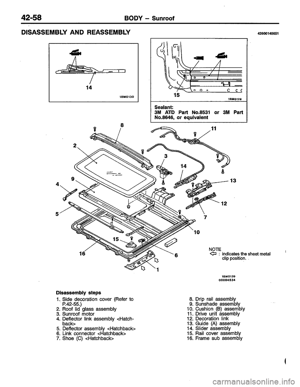 MITSUBISHI LANCER 1996  Workshop  Service Repair Manual 