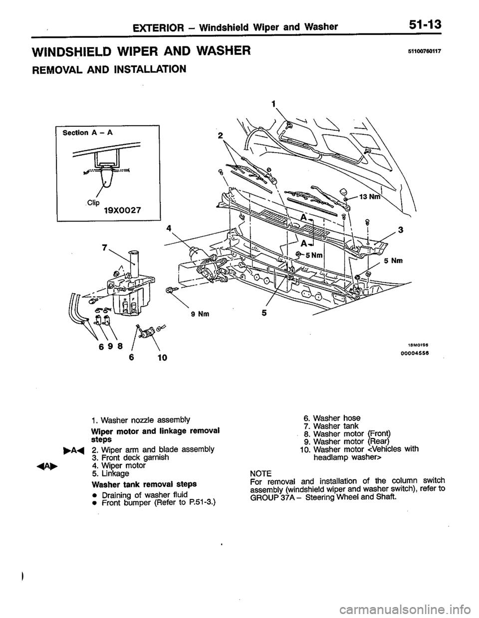 MITSUBISHI LANCER 1996  Workshop  Service Repair Manual 