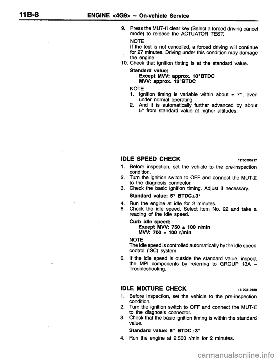 MITSUBISHI LANCER 1996  Workshop  Service Repair Manual 