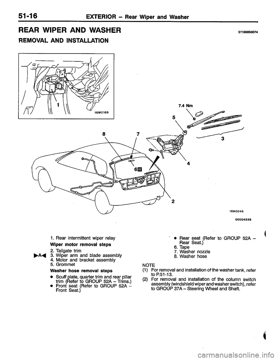 MITSUBISHI LANCER 1996  Workshop  Service Repair Manual 