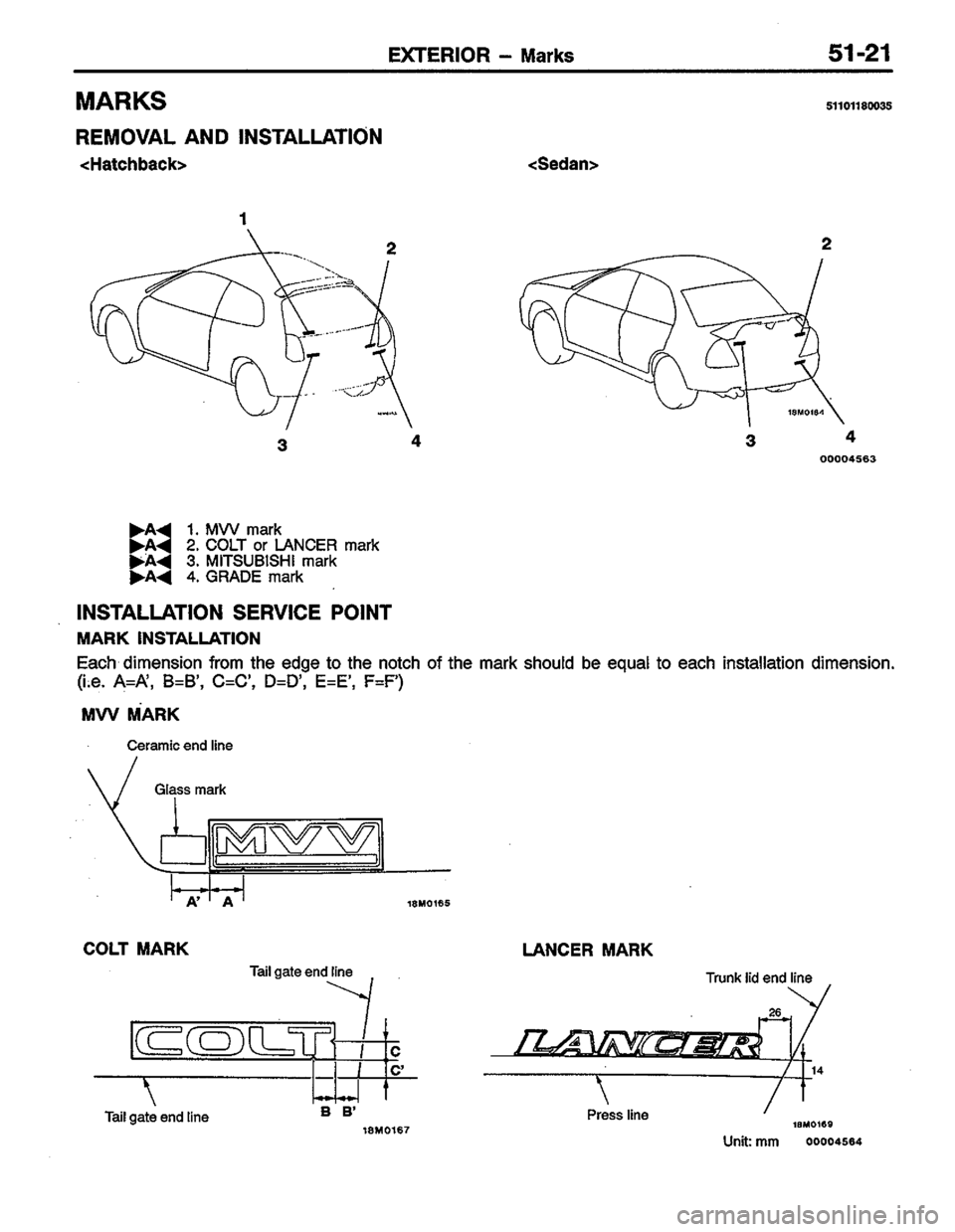 MITSUBISHI LANCER 1996  Workshop  Service Repair Manual 