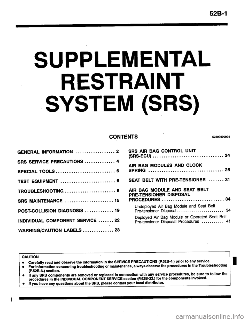 MITSUBISHI LANCER 1996  Workshop  Service Repair Manual 