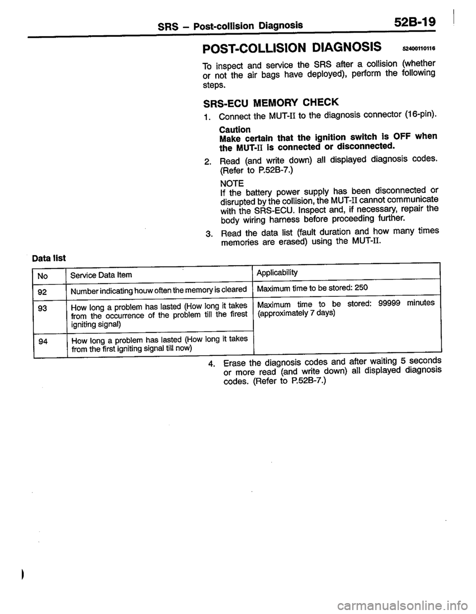 MITSUBISHI LANCER 1996  Workshop  Service Repair Manual 